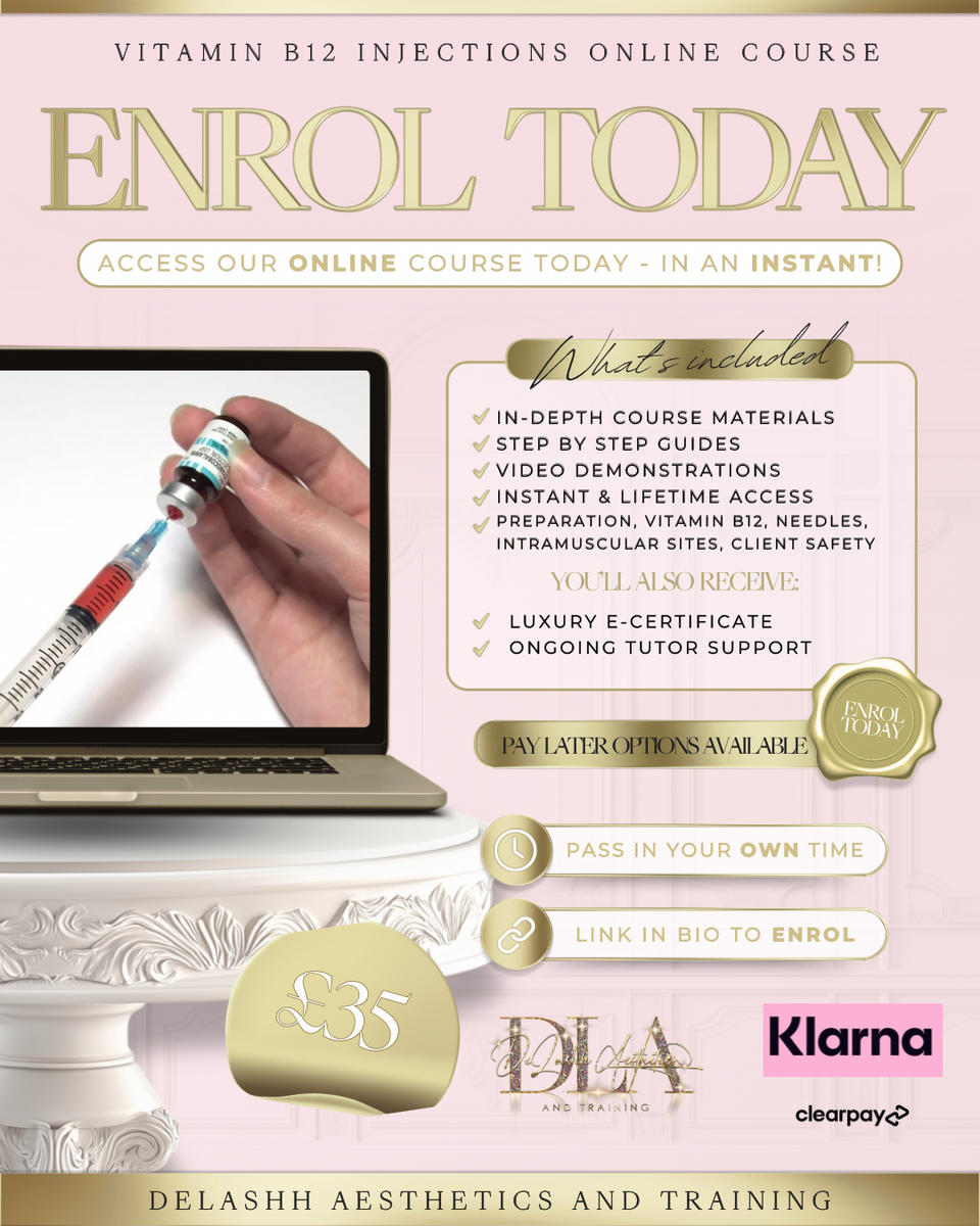 Vitamin B12 Injections Online Course Delashh Aesthetics & Training Limited Vitamin B12 Injections Online Course Delashh Aesthetics & Training Limited